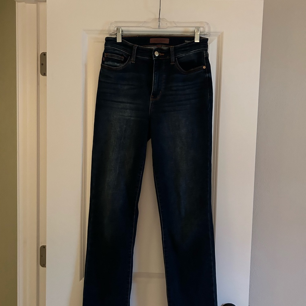 Judy blue Women’s Dark Blue thermal Straight-Leg Jeans